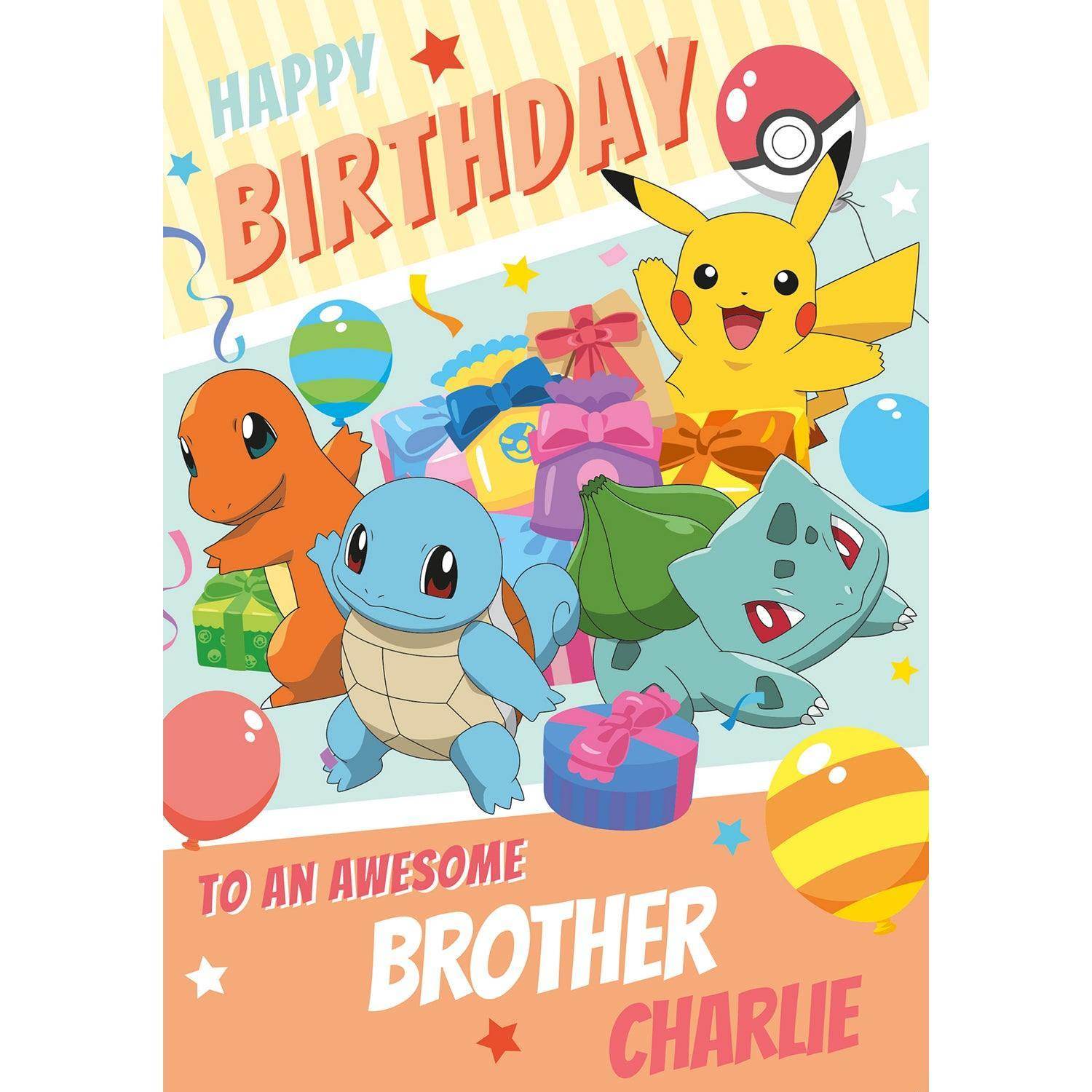 Personalised Pokemon Birthday Card- Any Relation & Name – Danilo Promotions